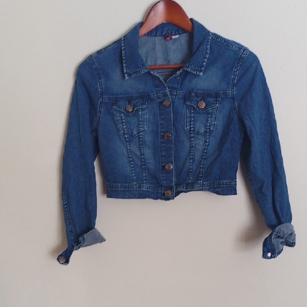 Divided Medium Blue Cropped Denim Jacket